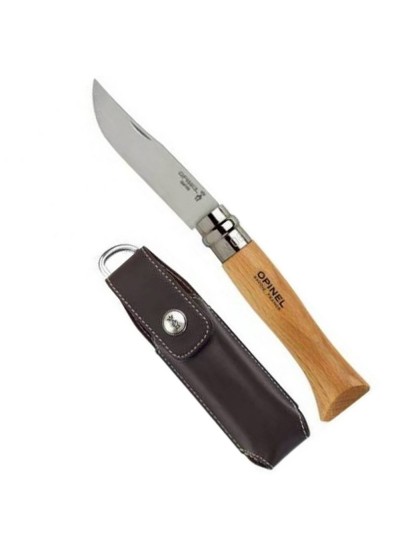 Opinel 8 No Deri Kılıflı Paslanmaz Çelik Çakı Opinel 8 No Deri Kılıflı Paslanmaz Çelik Çakı