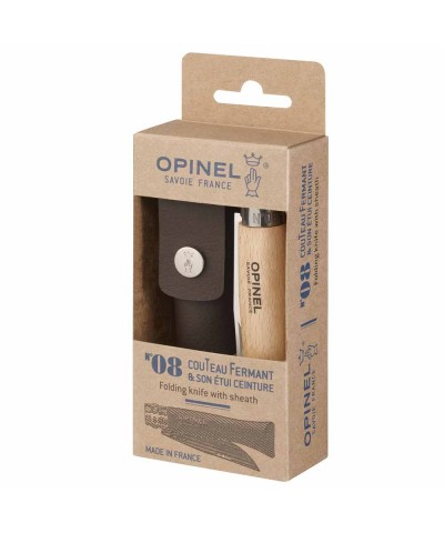 Opinel 8 No Deri Kılıflı Paslanmaz Çelik Çakı