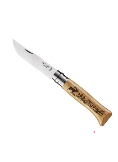 Opinel Inox No 8 Meşe Saplı Hayvan Desenli Paslanmaz Çelik Çakı