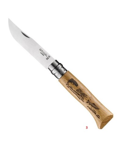 Opinel Inox No 8 Meşe Saplı Hayvan Desenli Paslanmaz Çelik Çakı