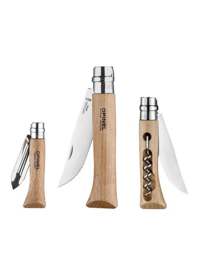 Opinel Nomad 3 lü Mutfak Bıçak Seti Bez Dahil