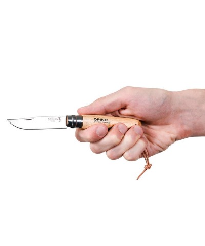 Opinel Inox No 8 Ahşap Deri Askılı Paslanmaz Çelik Çakı Bıçak