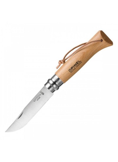 Opinel Inox No 8 Ahşap Deri Askılı Paslanmaz Çelik Çakı Bıçak
