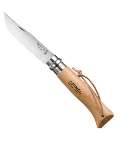 Opinel Inox No 8 Ahşap Deri Askılı Paslanmaz Çelik Çakı Bıçak