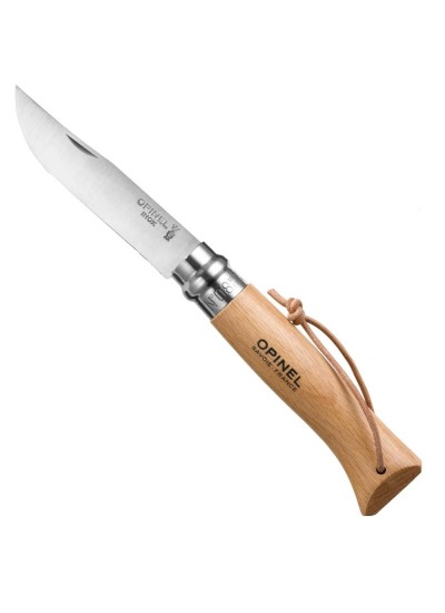 Opinel Inox No 8 Ahşap Deri Askılı Paslanmaz Çelik Çakı Bıçak