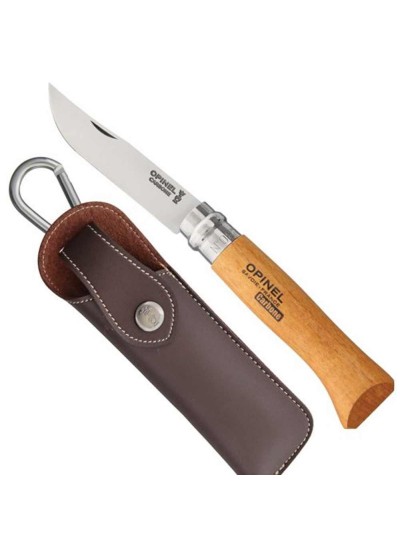 Opinel No 8 Deri Kılıflı Karbon Çelik Çakı Bıçak Özel Kutulu