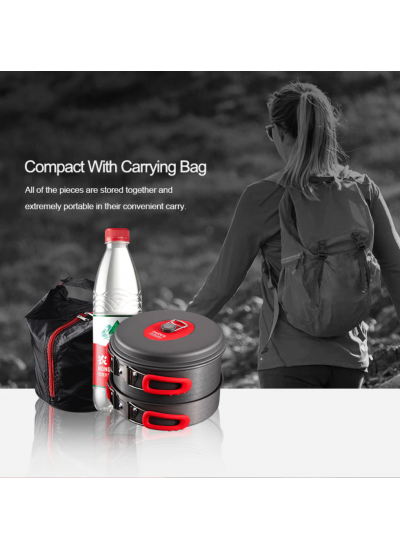 Alocs 2 3 Kişilik Kamp Tencere Tava Çaydanlık Seti Pro Seri