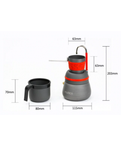 Alocs Kamp Filtre Kahve Demleme Potu Moka Pot Tam Set