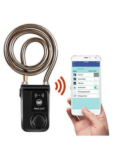 TELEFONDAN KONTROL EDİLEBİLİR ANAHTARSIZ ALARMLI KİLİT 115 DB SU GEÇİRMEZ TELEFONDAN KONTROL EDİLEBİLİR ANAHTARSIZ ALARMLI KİLİT 115 DB SU GEÇİRMEZ