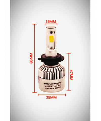 Motosiklet Led Ampul Şimşek Etkili 10000 LM 48 Watt 9/32 Volt H7 Fiş Beyaz