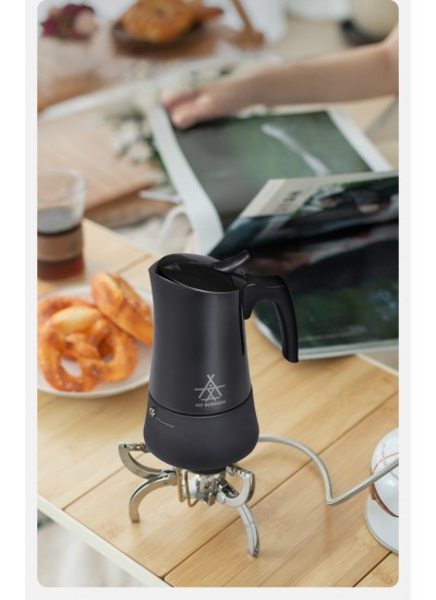 Alocs Taşınabilir Mocha Pot 450 ML 9 Cup Siyah Alocs Taşınabilir Mocha Pot 450 ML 9 Cup Siyah