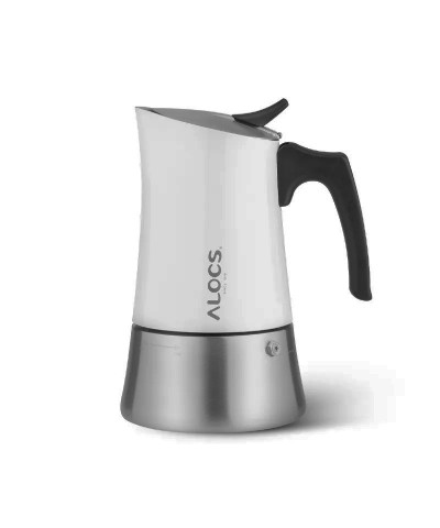 Alocs Taşınabilir Mocha Pot 450 ML 9 Cup Beyaz