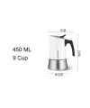 Alocs Taşınabilir Mocha Pot 450 ML 9 Cup Beyaz