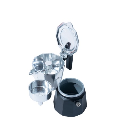 On Off Kamp Kahve Potu Moka Pot 150 ML 2 Cup Gümüş Siyah