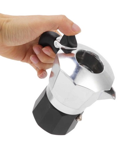 On Off Kamp Kahve Potu Moka Pot 150 ML 2 Cup Gümüş Siyah