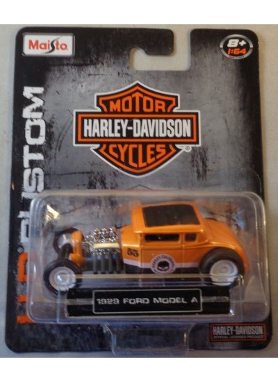 Harley Davidson Custom Cars 1929 Ford Model A 1:64 Ölçek Model