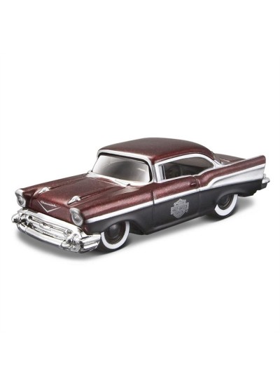 Harley Davidson Custom Cars 1957 Chevrolet Bel Air 1:64 Ölçek Model
