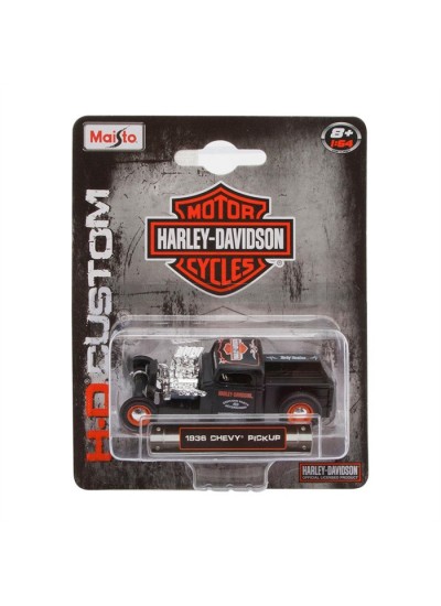 Harley Davidson Custom Cars 1936 Chevy PickUp 1:64 Ölçek Model
